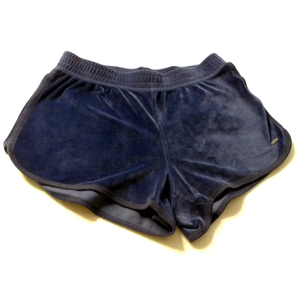Hollister Navy Blue Velvet Dolphin Shorts Elastic Waist Lounge Small